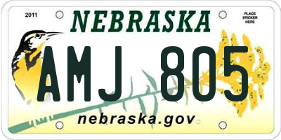 NE license plate AMJ805