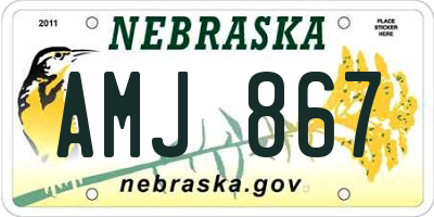 NE license plate AMJ867