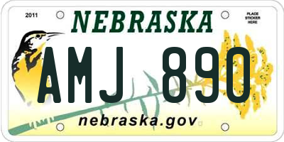 NE license plate AMJ890