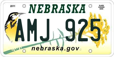NE license plate AMJ925