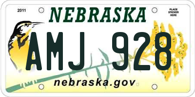 NE license plate AMJ928