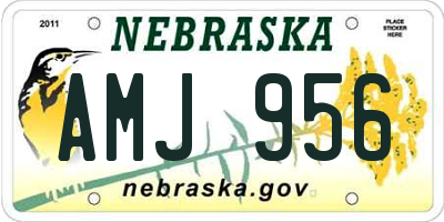 NE license plate AMJ956