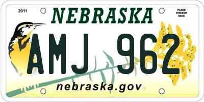 NE license plate AMJ962