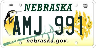 NE license plate AMJ991
