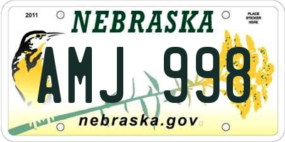 NE license plate AMJ998