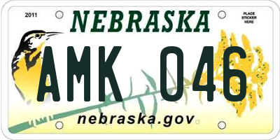NE license plate AMK046