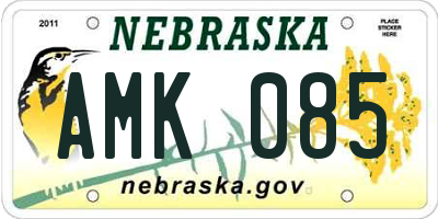 NE license plate AMK085