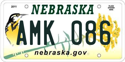 NE license plate AMK086