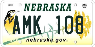 NE license plate AMK108