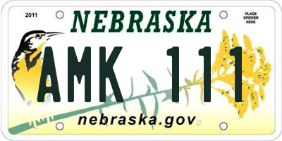 NE license plate AMK111