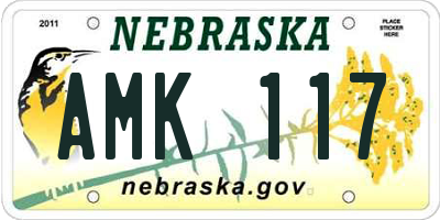 NE license plate AMK117