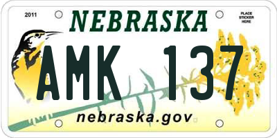 NE license plate AMK137