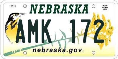 NE license plate AMK172