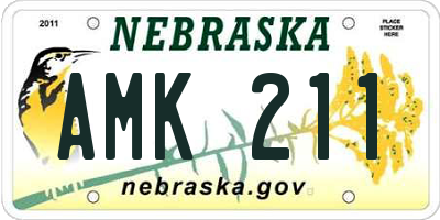 NE license plate AMK211
