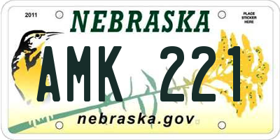 NE license plate AMK221