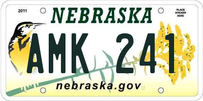 NE license plate AMK241