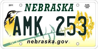 NE license plate AMK253