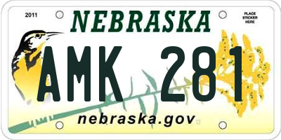 NE license plate AMK281