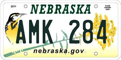 NE license plate AMK284