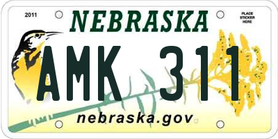NE license plate AMK311