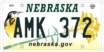 NE license plate AMK372