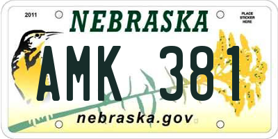 NE license plate AMK381