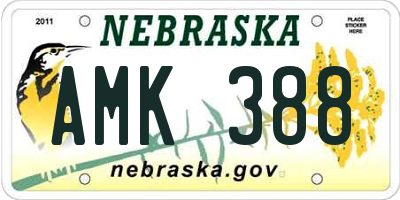 NE license plate AMK388