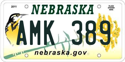 NE license plate AMK389