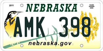 NE license plate AMK398