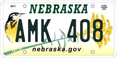 NE license plate AMK408