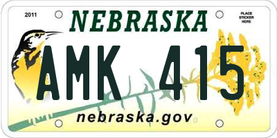 NE license plate AMK415