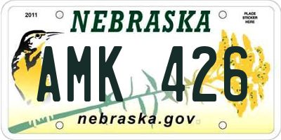 NE license plate AMK426