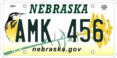 NE license plate AMK456