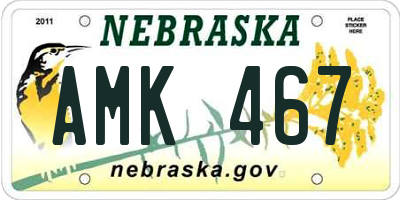 NE license plate AMK467