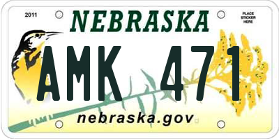 NE license plate AMK471
