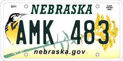 NE license plate AMK483
