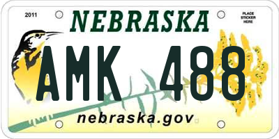 NE license plate AMK488