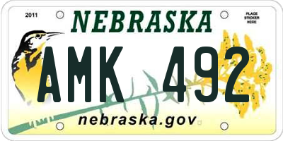 NE license plate AMK492