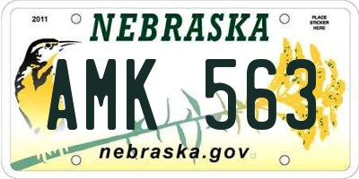 NE license plate AMK563