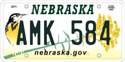 NE license plate AMK584