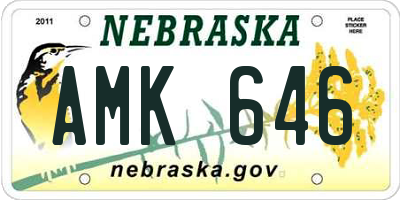 NE license plate AMK646