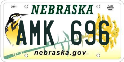 NE license plate AMK696