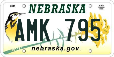 NE license plate AMK795