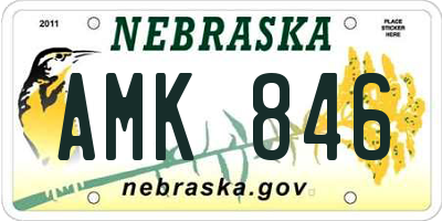 NE license plate AMK846