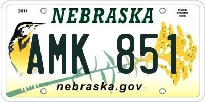 NE license plate AMK851