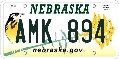 NE license plate AMK894