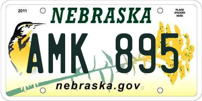 NE license plate AMK895