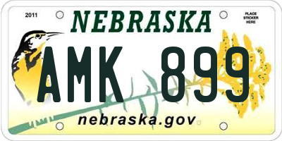 NE license plate AMK899