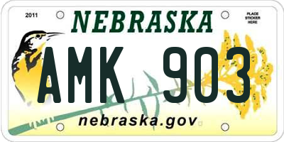 NE license plate AMK903