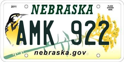 NE license plate AMK922